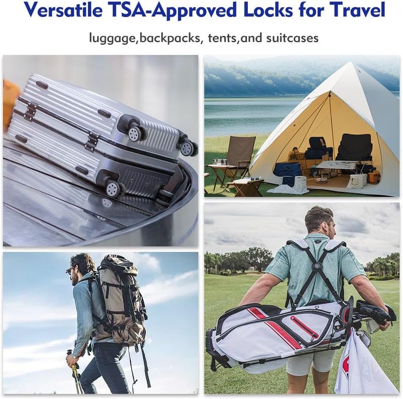 SURE LOCK TSA Approved Combination Luggage Locks with Open Alert Indicator – Durable Zinc Alloy Cable Travel Locks with Large Easy-Read Dials for Suitcases, Backpacks & Gym Bags(2, Yellow) - Image 4
